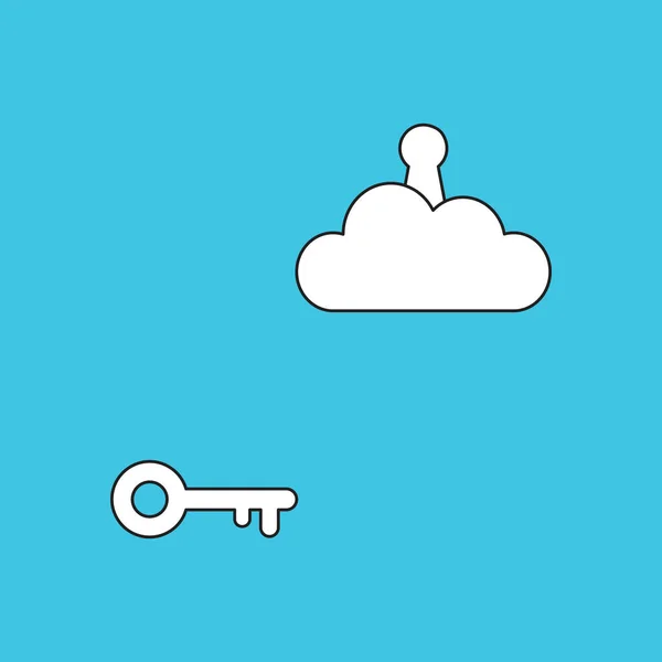 云上密钥孔的矢量图解概念 蓝色背景 — 图库矢量图片