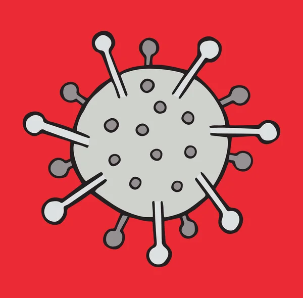 Ilustração Vetorial Desenhada Mão Vírus Wuhan Corona Covid Sobre Fundo —  Vetores de Stock