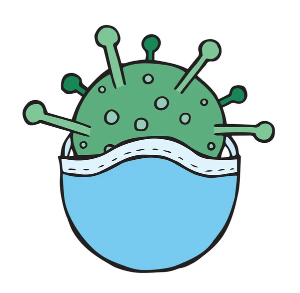 Handgezeichnete Vektorillustration Des Wuhan Corona Virus Covid Virus Und Medizinische — Stockvektor