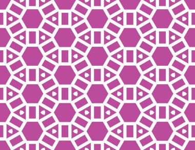 Eflatun ve beyaz renklerde kusursuz geometrik desen, doku veya arkaplan vektörü.