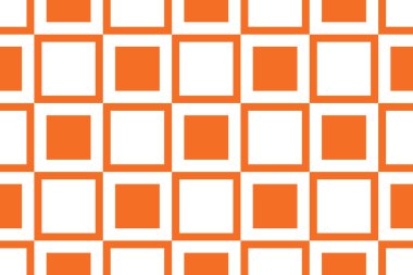 Turuncu ve beyaz renklerde kusursuz geometrik desen, doku veya arkaplan vektörü.
