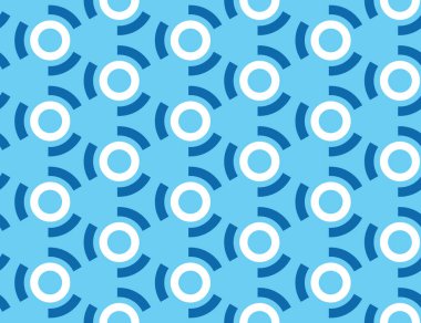 Mavi ve beyaz renklerde kusursuz geometrik desen, doku veya arkaplan vektörü.