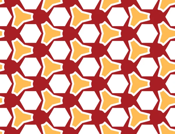 Nahtlose Geometrische Muster Texturen Oder Hintergrundvektoren Gelben Roten Und Weißen — Stockvektor