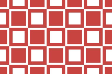 Kırmızı ve beyaz renklerde kusursuz geometrik desen, doku veya arkaplan vektörü.