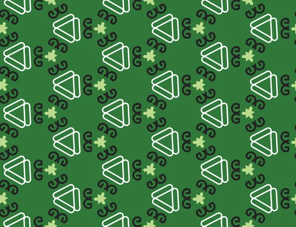 Бесшовный Геометрический Узор Текстура Вектор Фона Зеленых Черных Цветах — стоковый вектор