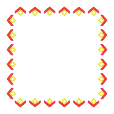 Renkli çerçeve, boş arkaplan vektör tasarımı kırmızı ve sarı renklerde.