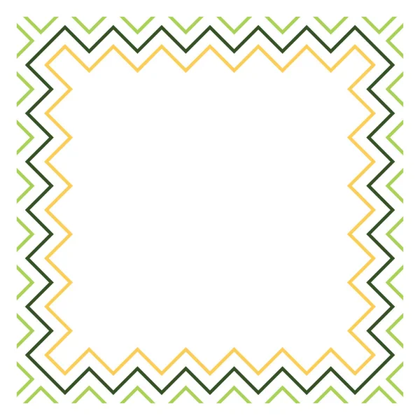 Moldura Colorida Design Vetor Fundo Branco Cores Verde Amarelo — Vetor de Stock