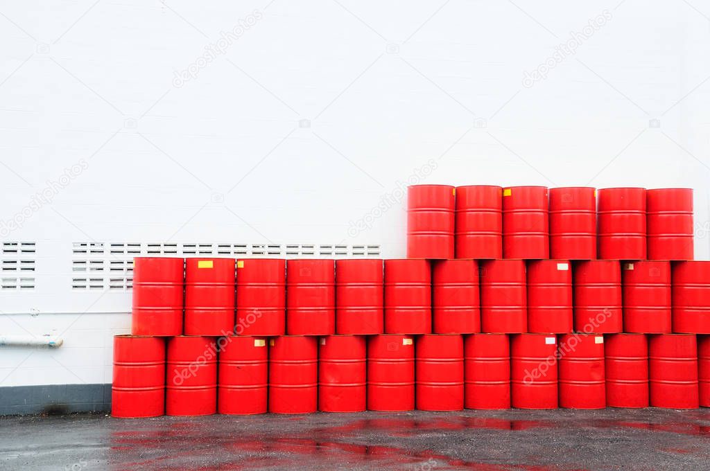Red fuel tank two hundred liters