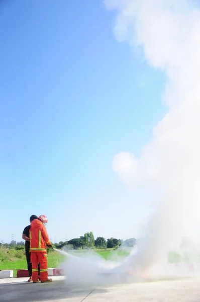Instructor Training How Use Fire Extinguisher Training Fire — Stock Photo, Image