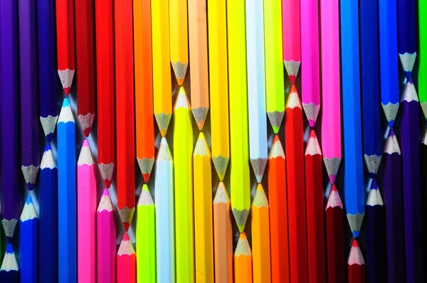 Zigzag Line Colored Pencils Background — Stock Photo, Image