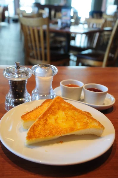 Ekmek tereyağı ve reçel Restoran ahşap tablo