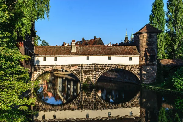Covered Old Bridge in Nuremberg, Germany