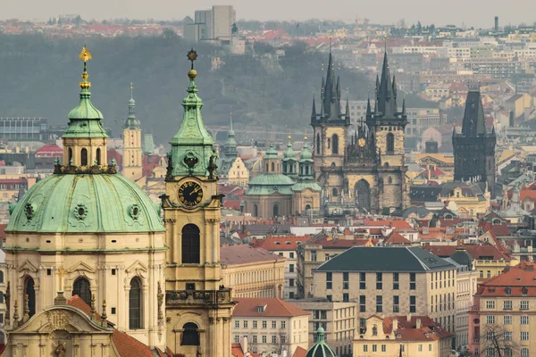 Nicholas Cathedral Some Prague Towers — Stock Photo, Image