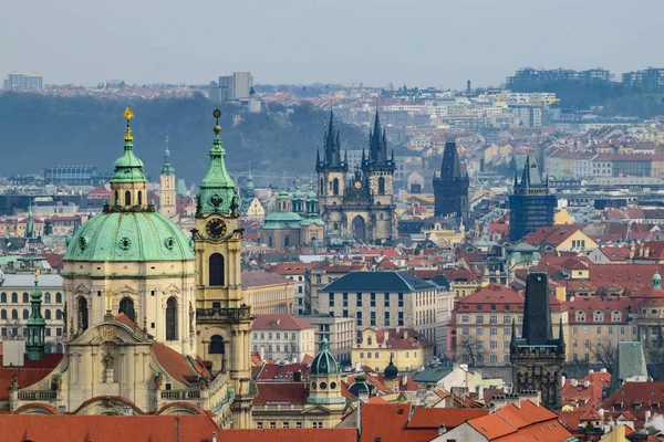 Nicholas Cathedral Some Prague Towers — Stock Photo, Image