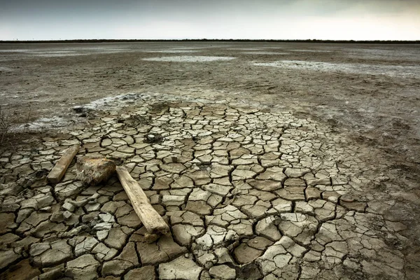 Cracked Sand on Saltpans — Stock Photo, Image