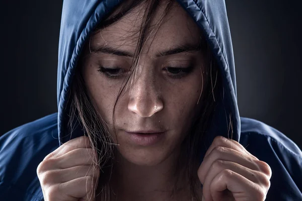 Woman with Raincoat — Stock Photo, Image