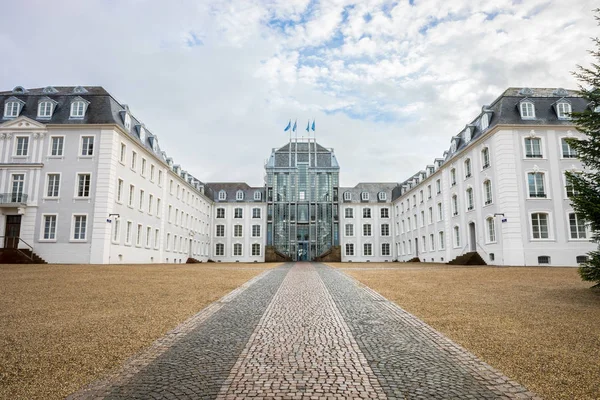 Saarbrucken Castle Cobblestone Path Cloudy Day — Stock Photo, Image