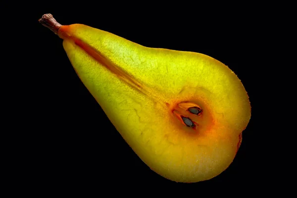 バックライト付きの梨のスライス — ストック写真