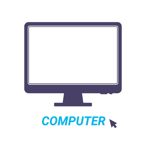 Computer monitor icon. Flat PC symbol. Vector illustration, EPS10. — Stock Vector