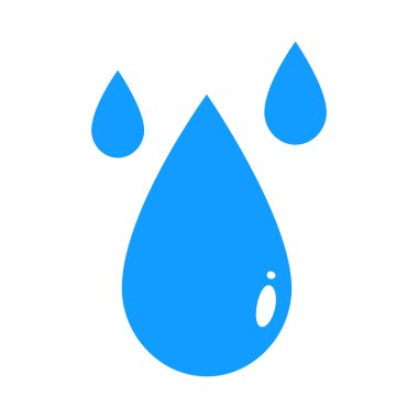 Beyaz arka planda yalıtılmış siyah damla vektör simgesi veya yağmur simgesi