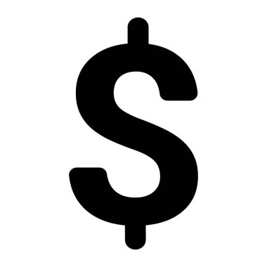 Doları şarkı. Beyaz arka plan üzerinde tek düz simge. vektör çizim.