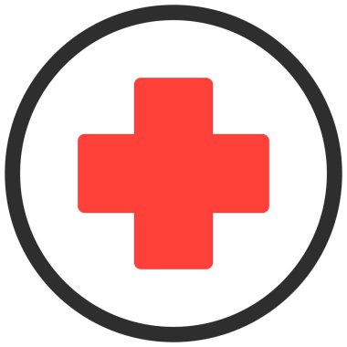 First aid medical sign flat vector icon for app and website