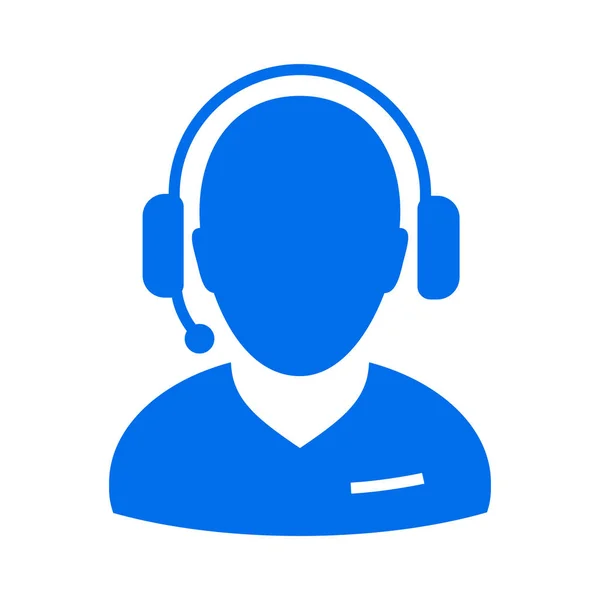 Call-Center-Betreiber mit Headset-Vektor-Konzept Silhouette-Symbole. Pdf 10 — Stockvektor