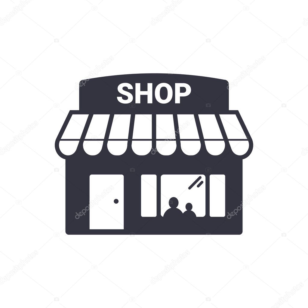 Single shop store, supermarket vector icons set. EPS 10