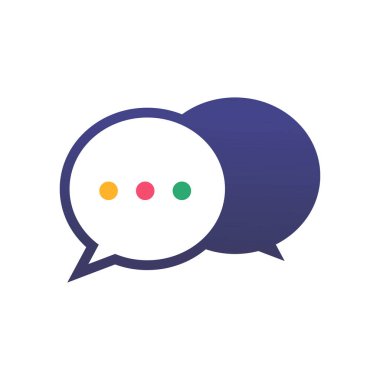 Sohbet baloncuğu simgesi illüstrasyonu izole edilmiş vektör, yorum işareti işareti yazılıyor