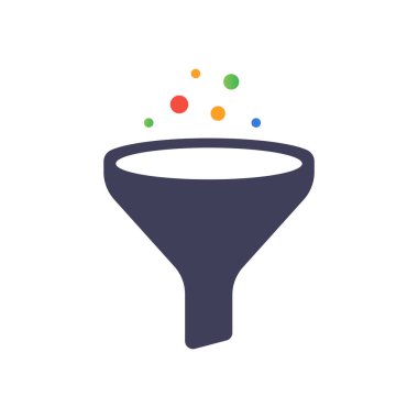 Arka planda modaya uygun düz biçimli filtre simgesi izole edildi. Web sitesi tasarım filtre simgesi logosu, uygulaması, UI için simge simgesi filtresi. Filtre simgesi Vektör illüstrasyonu.