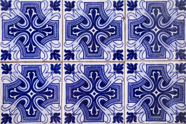 Mavi renkli desen Portekiz eski kiremit duvar