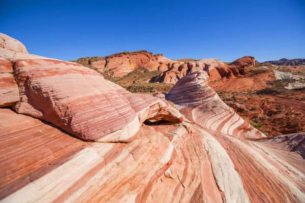 Capas Roca Color Rojo Pequeñas Olas Como Roca Forma Valle — Foto de Stock