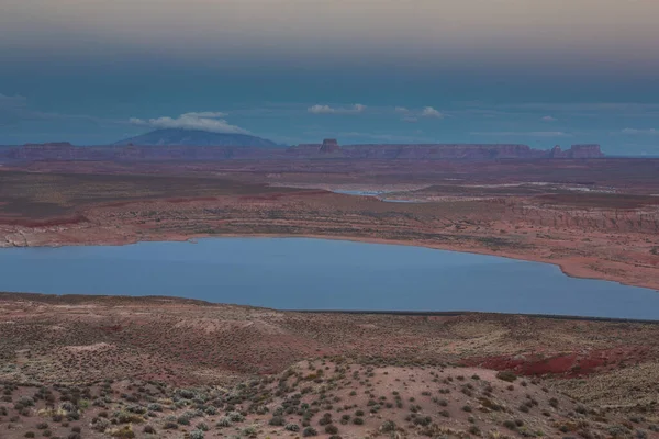 Lake Powell Page Durante Pôr Sol Nuvens Céu Eua — Fotografia de Stock