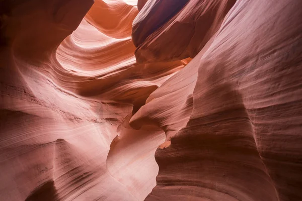 Inne Kanjonen Nedre Antelope Canyon Med Dramatiska Väggar Inne Kanjonen — Stockfoto