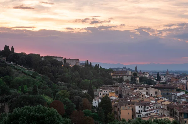 Skyline Florencia Durante Puesta Del Sol Paisaje Urbano Con Nubes — Foto de Stock