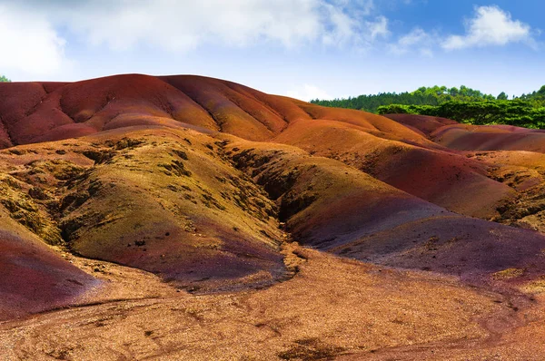 Chamarel seven coloured earths. Mauritius island — Stock Photo, Image