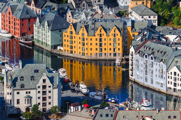 Toy houses. Scenic Alesund. Norway — Stock Photo, Image