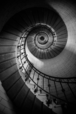 Eckmuhl deniz fenerinin tepesine çıkan güzel spiral merdiven. 