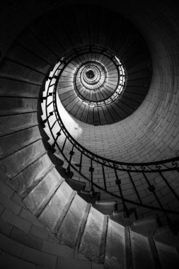 Eckmuhl deniz fenerinin tepesine çıkan sarmal merdivenler...