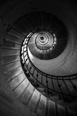 Eckmuhl deniz fenerinin tepesine çıkan sarmal merdivenler...