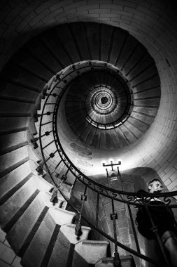 Eckmuhl deniz fenerinin tepesine çıkan sarmal merdivenler...