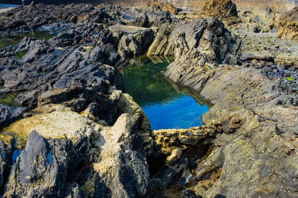 Superfície Pitoresca Turbiditas Costa Norte Espanha Perto Aldeia Armintza País — Fotografia de Stock