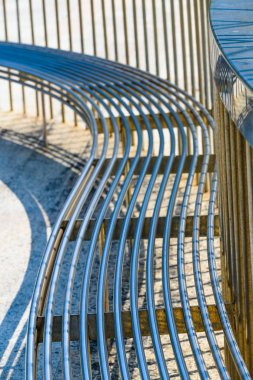 Bakio köyündeki metal tasarımcı tezgahının ayrıntıları. Bask ülkesi. Kuzey İspanya