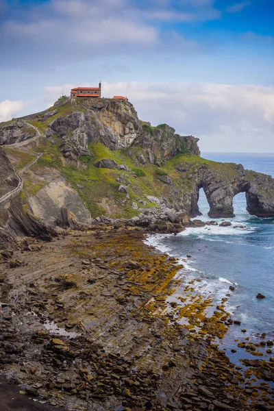 Vue Imprenable Sur Île Gastelugache Pays Basque Espagne Nord — Photo