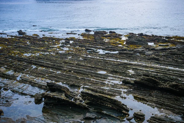 Vista Incrível Costa Atlântica Perto Ilha Gastelugache País Basco Espadilha — Fotografia de Stock