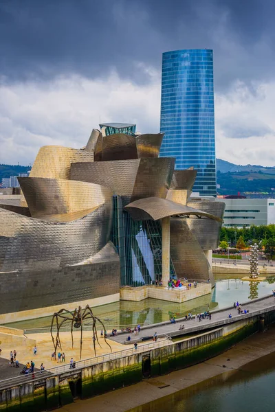 Fantastisk Utsikt Över Guggenheim Museum Bilbao Baskien Nordlig Flod — Stockfoto