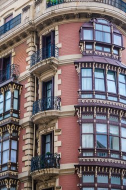 Güzel Bilbao şehrinin sokaklarında. Bask ülkesi. Kuzey İspanya