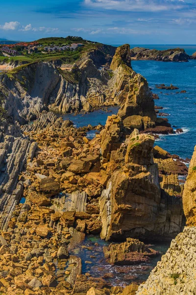 Incredible Cliffs Coast Village Liencres Cantabria Northern Coast Spain — Stock Photo, Image