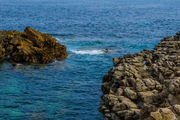 Côte Incroyable Avec Des Falaises Incroyables Près Village Liencres Cantabrie — Photo