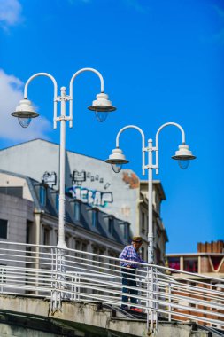 Güzel Bilbao şehrinin sokaklarında. Bask ülkesi. Kuzey İspanya